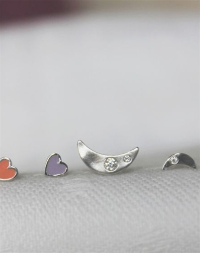 Stine A - Petit Bella Moon Single Ørering - Sølvfarvet